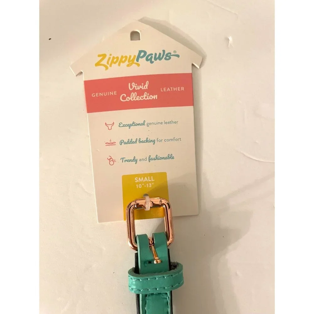 NWT- ZippyPaws Vivid Collection Leather Dog Collar Size Small